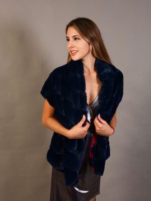 Navy Frost Faux Fur Gilet