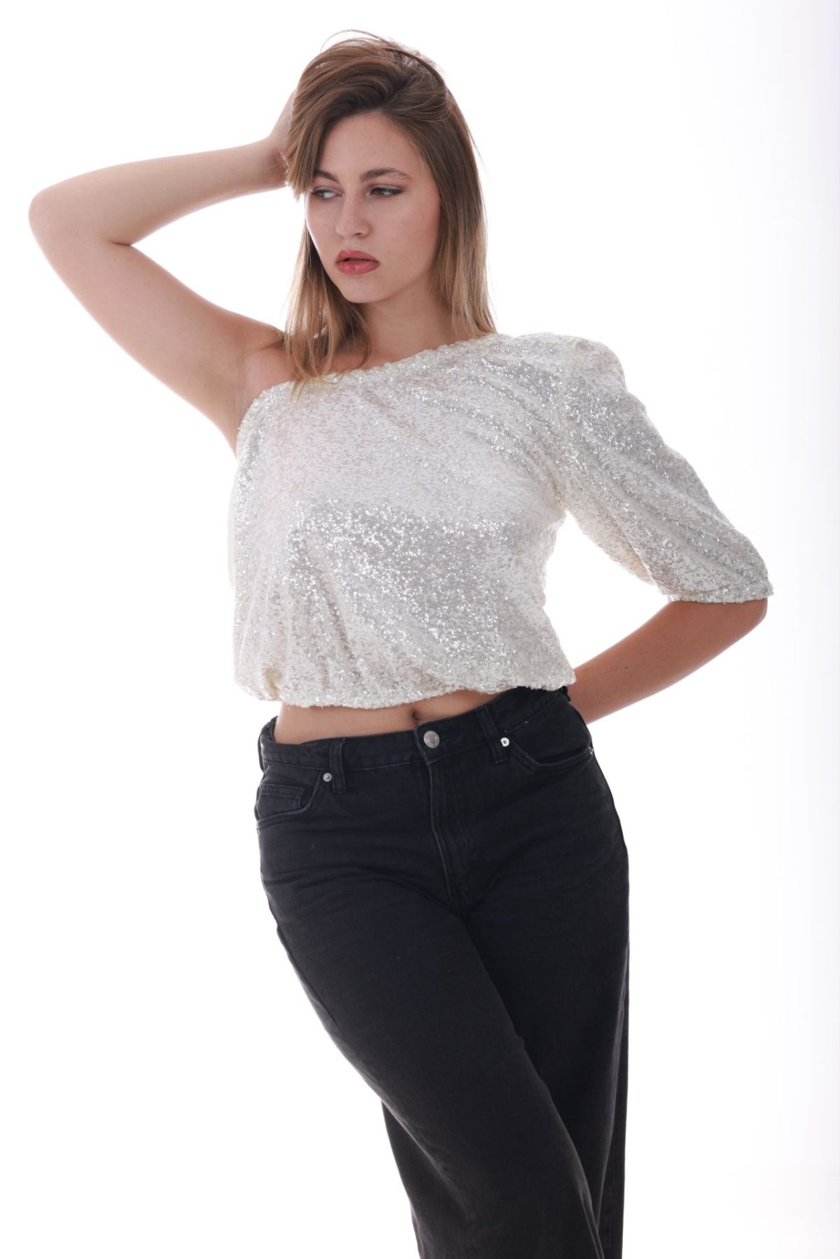 Lumière Glow Top – White Sequins - Image 4