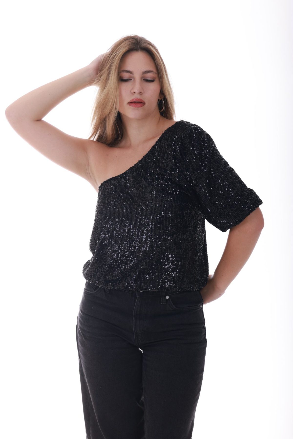 Noir Glow Top – Black Sequins - Image 4