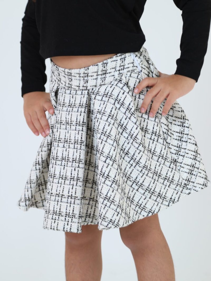 Classic Mini Skater Skirt Blanc Noire